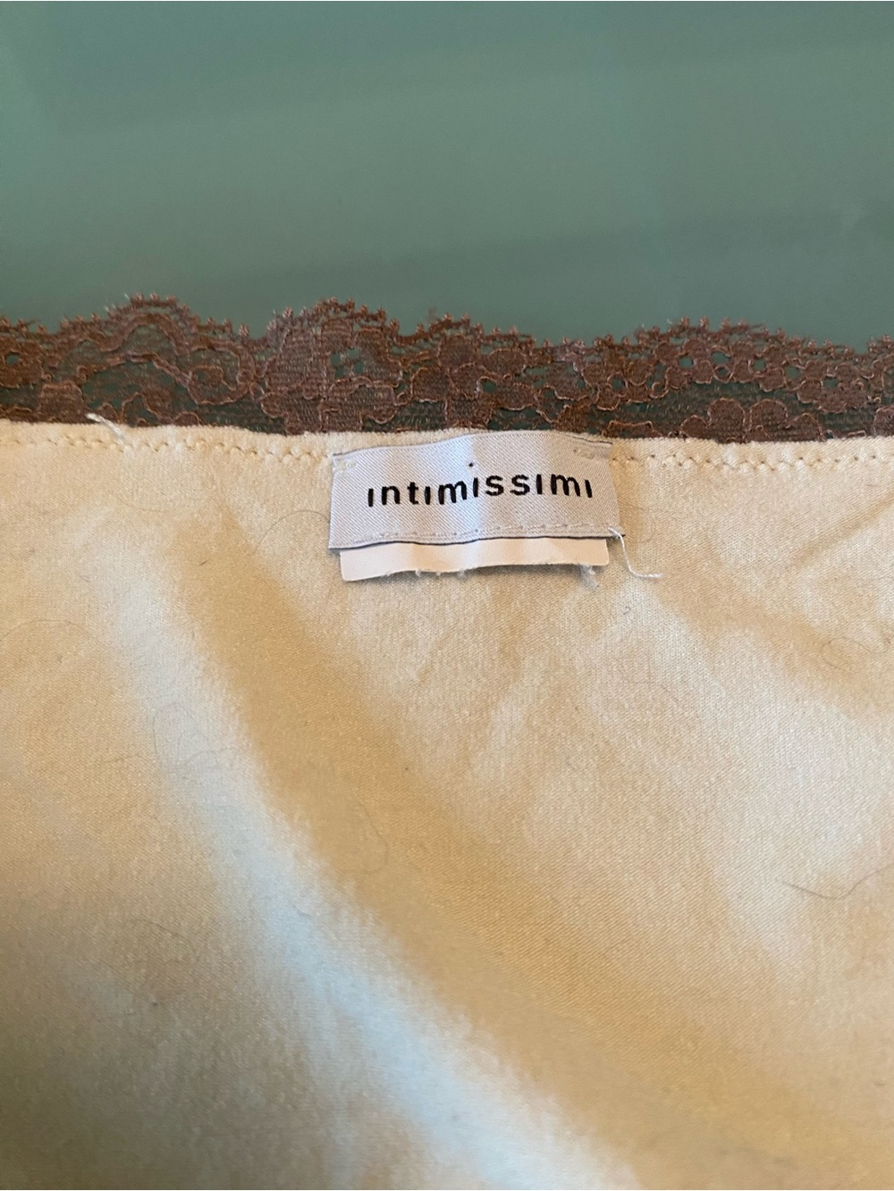 intimissimi Cream Camisole with Brown Lace Trim - Picture 5 of 5